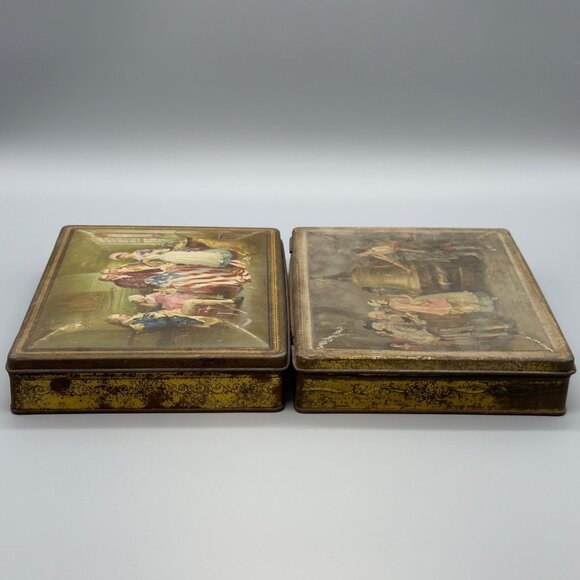 Vtg Set Tindeco Liberty Bell First Note Birth of our Nations Flag Centennial Tin - Picture 3 of 10